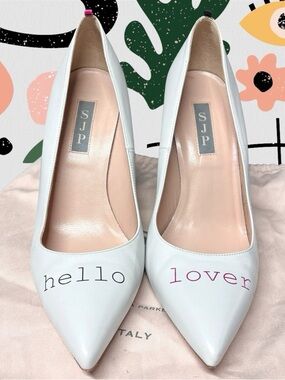 SJP by Sarah Jessica Parker | Hello Lover White Leather High Heels